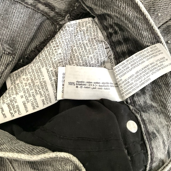 Zara Gray Studded Boho Jean Denim Collegecore Mid-Rise Straight Women Leg SZ 4 - Picture 8 of 9